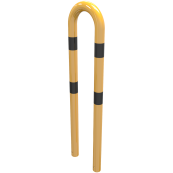 Anti-nudge hoop | steel tube  76 mm | yellow / black | total width: 400 | height above ground: 1150 mm | for casting in concrete